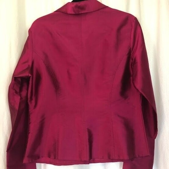 Tracy M Women's XL 100% Silk Magenta Pink Long Sleeve Button Up Blouse - Picture 4 of 7